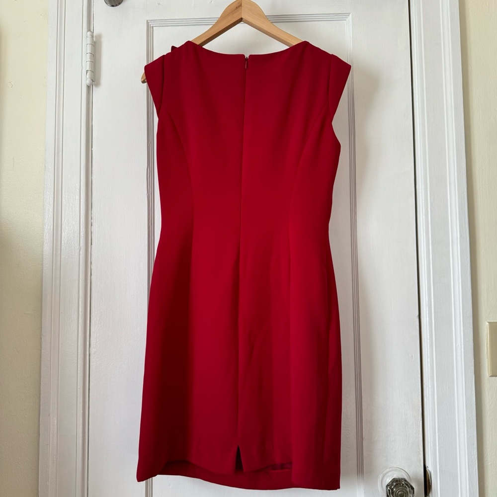 Tahari ASL Arthur S. Levine Holiday Red Bow Shift Dress - Picture 7 of 9